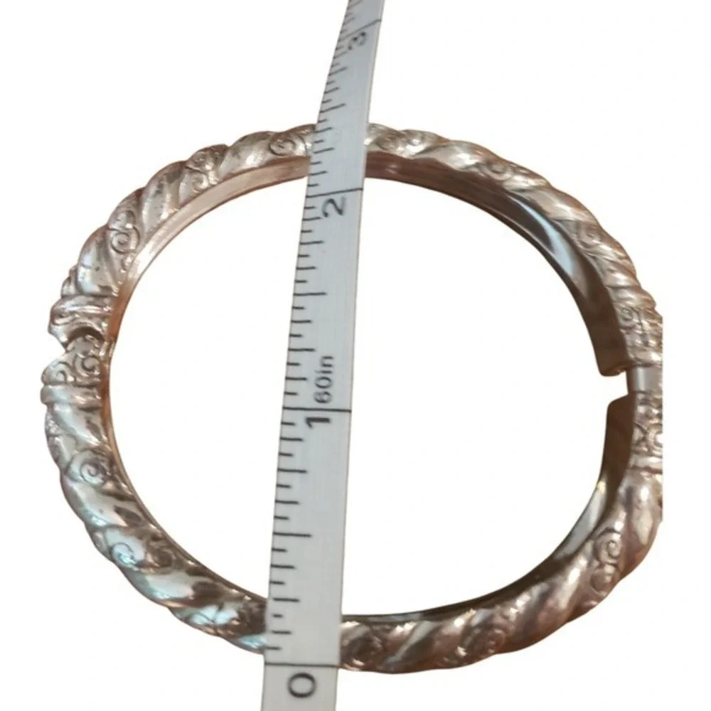 Brighton Vintage Silver Tone Bangle Bracelet Twisted Rope Design Women's Jewelry